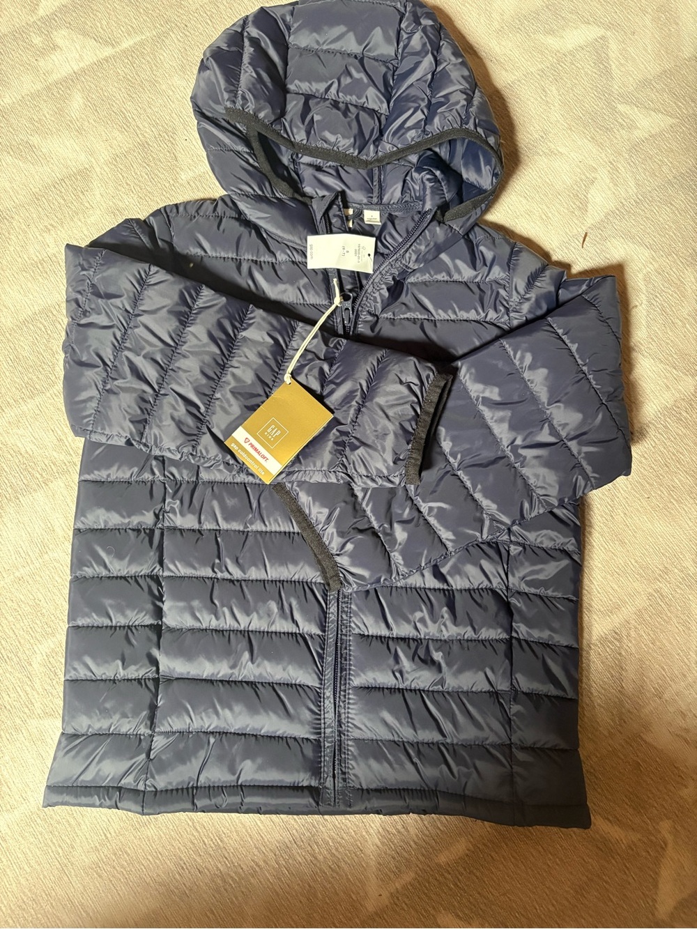 Boys Gap Kids Primaloft Hooded Puffer Jacket - Navy